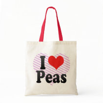 I Love Peas Tote Bags