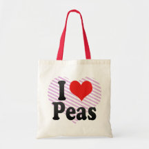 I Love Peas Tote Bags