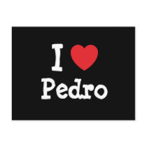 I love Pedro heart custom personalized postcards