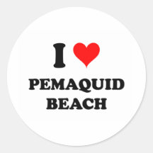 I Love Pemaquid Beach Maine Round Sticker
