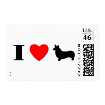I Love Pembroke Welsh Corgis Stamps