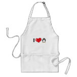 I Love Penguins aprons