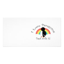 I love penguins deal with it photo card template
