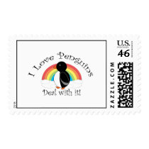 I love penguins deal with it stamp