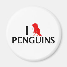 I Love Penguins Fridge Magnet