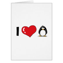 I Love Penguins Greeting Card