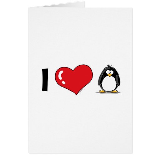 I Love Penguins Greeting Card