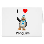 I Love Penguins Greeting Cards