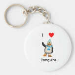 I Love Penguins Key Chains