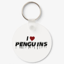 I Love Penguins keychains