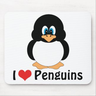 I Love Penguins Mousepad mousepad