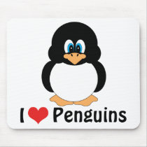 I Love Penguins Mousepad