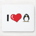 I Love Penguins mousepads by penguinality I Love Penguins mousepads