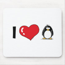 I Love Penguins mousepads