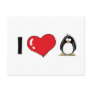 I Love Penguins Postcard I Love Penguins Postcard