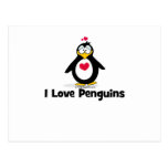 I Love Penguins Postcard