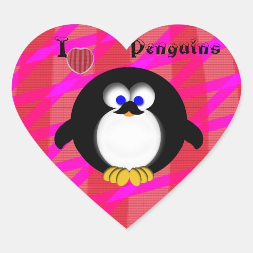 I Love Penguins Stickers