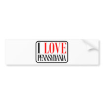 I Love Pennsylvania Design Bumper Sticker