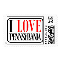 I Love Pennsylvania Design Postage Stamps
