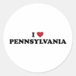 I Love Pennsylvania Stickers