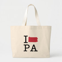 I Love Pennsylvania Tote Bags