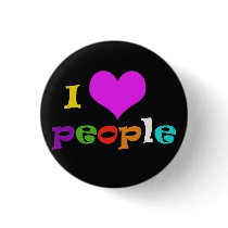 I Love People Button