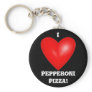I Love Pepperoni Pizza Keychain