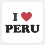 I Love Peru Square Sticker