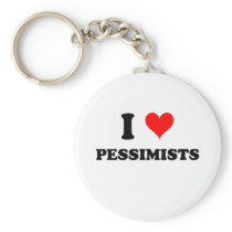 I Love Pessimists Keychain