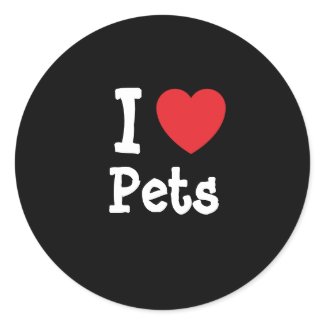 I love Pets heart custom personalized sticker