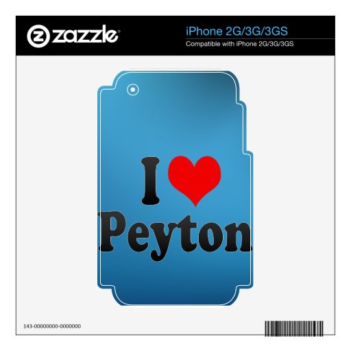 I love Peyton Decals For iPhone 2G