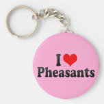 I Love Pheasants Keychain