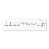 I love Philadelphia in an extraordinary ecg style Bumper Stickers