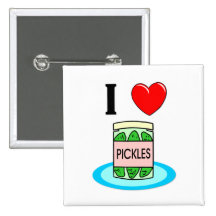 I Love Pickles Pinback Buttons