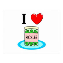 I Love Pickles Post Card