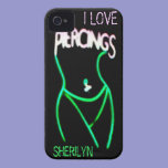 I LOVE PIERCINGS Green Neon Lady iPhone 4 Case casemate cases