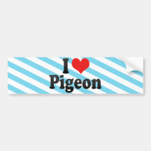 I Love Pigeon Bumper Stickers