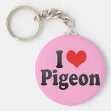 I Love Pigeon Keychains