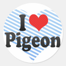 I Love Pigeon Round Sticker