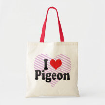 I Love Pigeon Tote Bags