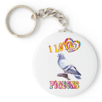 I Love Pigeons keychains