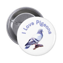 I Love Pigeons Pinback Button