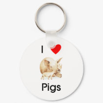 I love pigs Keychain by towalj I love pigs Keychain