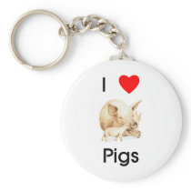 I love pigs Keychain