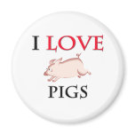 I Love Pigs Magnet
