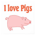 I Love Pigs Poster posters