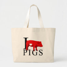 I Love Pigs Tote Bags