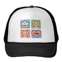I Love Pigs Trucker Hat