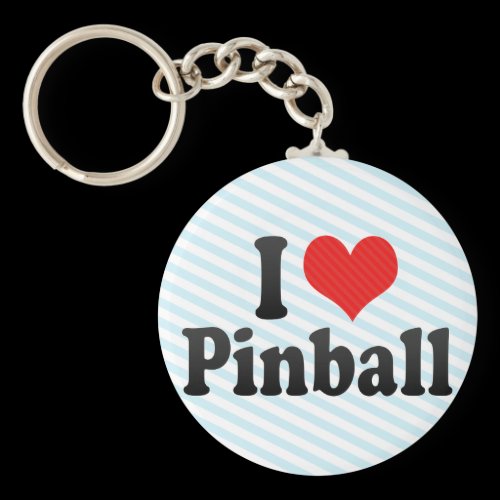 I Love Pinball Key Chain