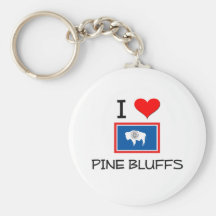 I Love Pine Bluffs Wyoming Key Chain